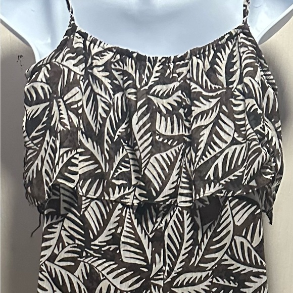 Calvin Klein Black & White Tropical Print Maxi Dress Size 4 - Flowy Summer Style - Picture 5 of 16